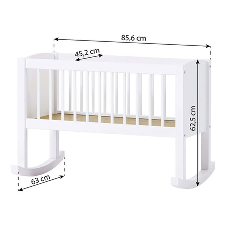 HOPPEKIDS Cradle 40x80 cm, white