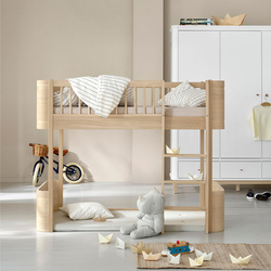 OLIVER FURNITURE Двоярусне ліжко Wood Mini + Loft з дуба 68x162 см