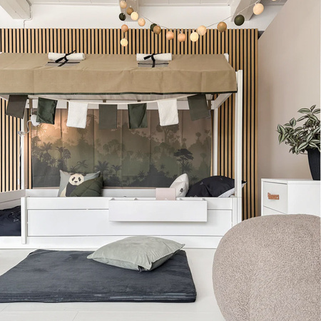 LIFETIME Kidsrooms Łóżko dziecięce Montessori 90x200 cm z konstrukcją dachową