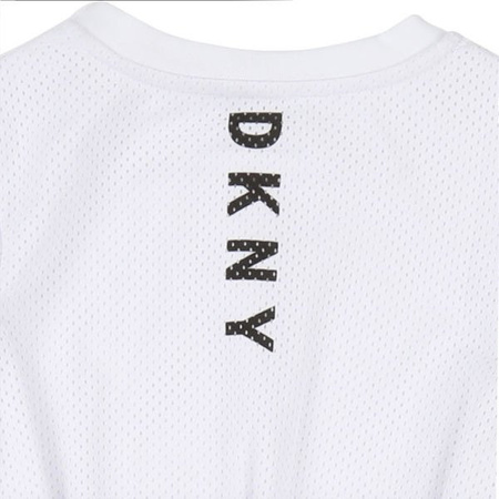 DKNY Sukienka z krótkim rękawem biała MINI MI