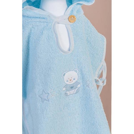 PICCI Nene Baby embroidered hooded poncho 0-2 years blue