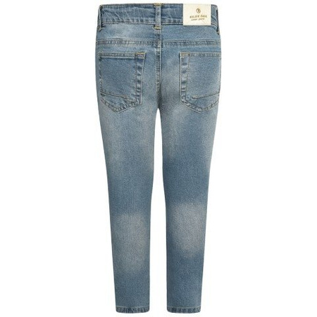 RELISH Dżinsy dziewczęce niebieskie ozdobione łańcuszkiem