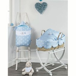 PICCI AMELIE Kosz ze stelażem błękitna w białe kropki