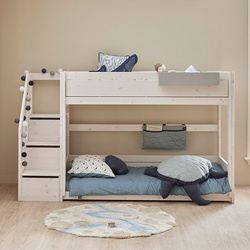 LIFETIME Kidsrooms łóżko piętrowe 90x200 cm ze schodami, whitewash
