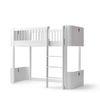  OLIVER FURNITURE Дерев'яне міні-ліжко + Низьке двоярусне ліжко-горище 68x162 см, біле