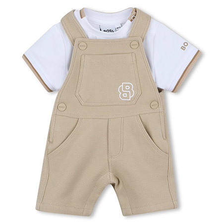 BOSS KIDS Boys dungarees and t-shirt set