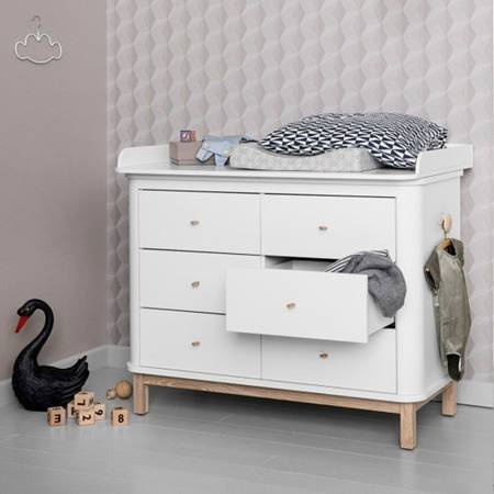 OLIVER FURNITURE WOOD NURSERY TOP LARGE, FOR DRESSER 6 DRAWERS