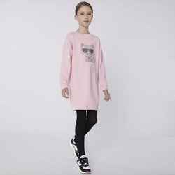 KARL LAGERFELD KIDS Sukienka dziewczęca z długim rękawem