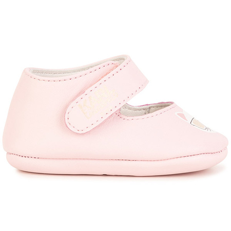 KARL LAGERFELD KIDS Baby girls leather pre-walker trainers