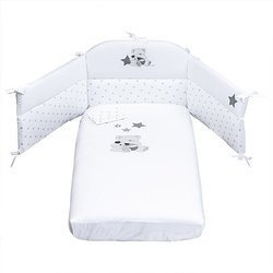 PICCI Valdo Pościel dziecięca 3-częściowa biało-szara