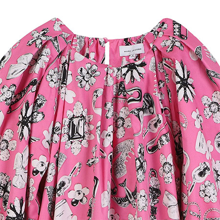 THE MARC JACOBS Сукня з довгими рукавами та принтом, кольору фуксії