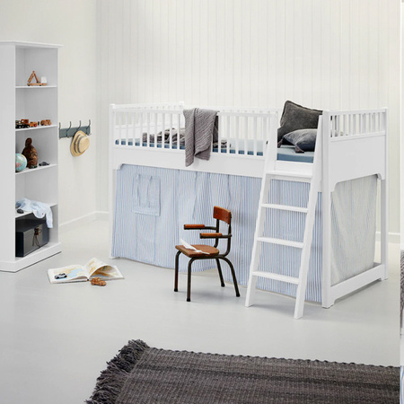 OLIVER FURNITURE Kurtyna do łóżka dziecięcego Seaside Lille Low Loft błękitne paski
