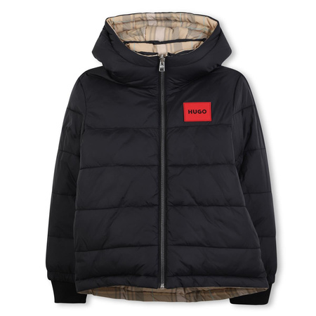 HUGO Reversible hooded coat, sand