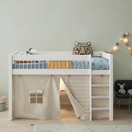 LIFETIME Kidsrooms Łóżko dziecięce na niskiej antresoli z drabinką Breeze