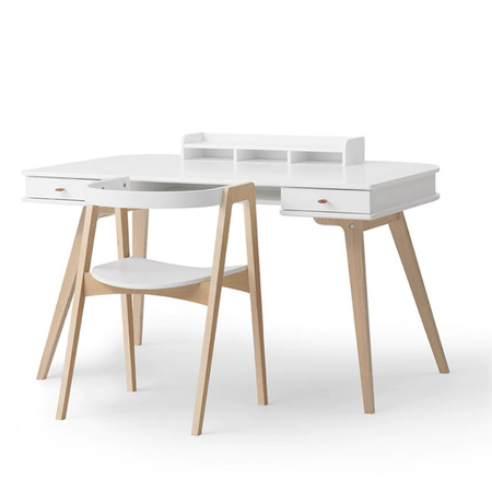 OLIVER FURNITURE Дитячий стіл з білого дерева, висота 66 см, зі стільцем