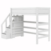 LIFETIME Kidsrooms Łóżko High Sleeper 177 cm ze schodami 90x200 cm, białe