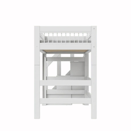 LIFETIME Kidsrooms Łóżko wysokie 152 cm ze schodkami - Breeze, białe