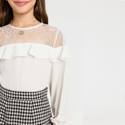 TWINSET Girls white poplin shirt