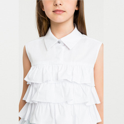 TWINSET Girls woven top without sleeves in white