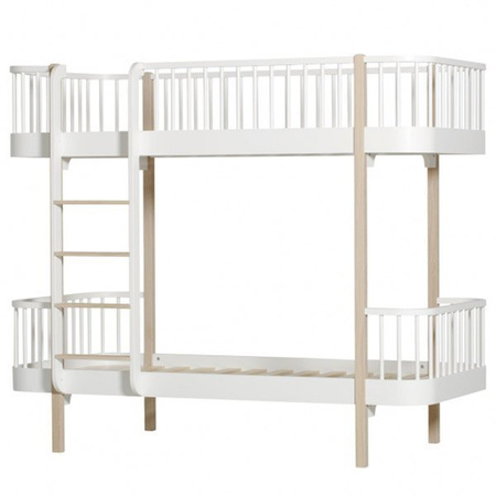  OLIVER FURNITURE Двоярусне ліжко Wood Original Bunk Loft 90x200 см, білий/дубовий колір