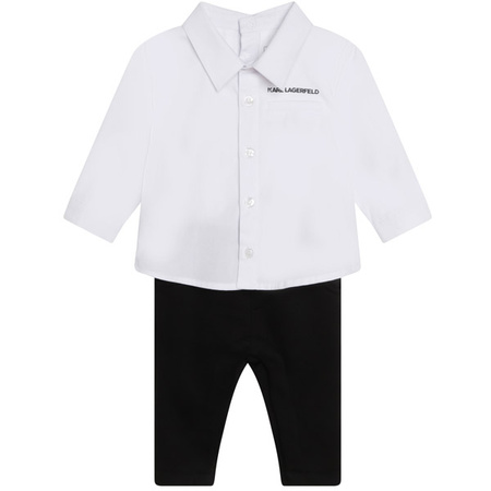 KARL LAGERFELD Kids Baby boys white and black logo romper