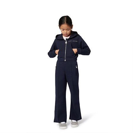 The Marc Jacobs Girls' Hooded Sipped Sweatshirt, navy