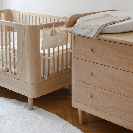 We Are Bitte Nature children's chest of drawers with three drawers, oak