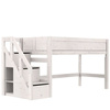 LIFETIME Kidsrooms ŁЛіжко 90x200 см на низькому мезоніні 128 см зі сходами, Бриз, побілено