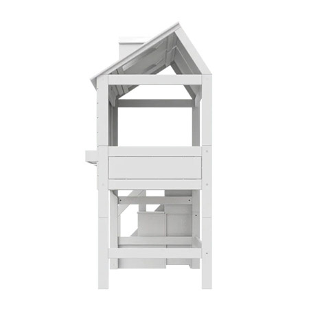 LIFETIME Kidsrooms Łóżko Mid Sleeper 128 cm z Domkiem - Lake House, białe