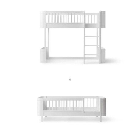  OLIVER FURNITURE Zestaw do przekształcenia łóżka Mini + Low Loft Bed do łóżka Mini+ Junior Bed, biały