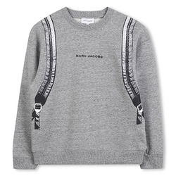 The Marc Jacobs Boy's Sweatshirt with Backpack Print, Gray