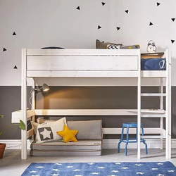 LIFETIME Kidsrooms High Sleeper Bed with Ladder 152 cm, white