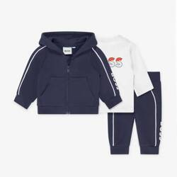 BOSS Kids Boys boys three-piece logo tracksuit in navy