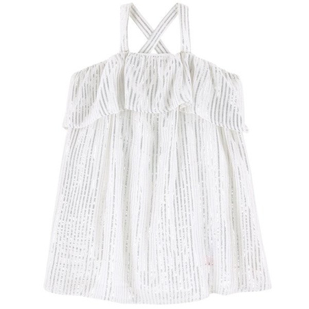 CARREMENT BEAU Sukienka dziewczęca biało-srebrna