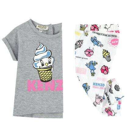 KENZO Kids T-shirt i leginsy dziecięce z nadrukiem