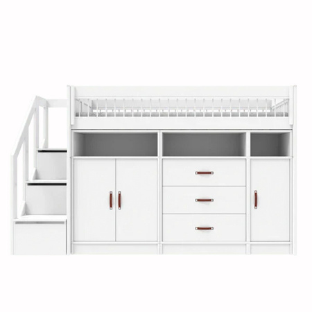 LIFETIME Kidsrooms Łóżko dziecięce wysokie 152 cm z szafkami Breeze 