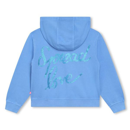 Billieblush Girls hooded blue cardigan with print