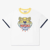 KENZO Kids T-shirt dziecięcy dla chłopca z krótkim rękawem Tiger biały
