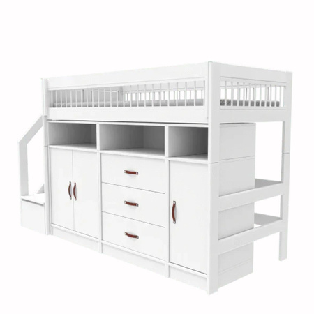LIFETIME Kidsrooms Łóżko dziecięce wysokie 152 cm z szafkami Breeze 