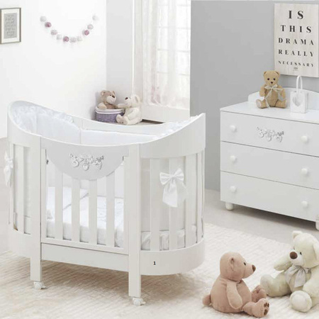 ItalBaby Łóżeczko dziecięce okrągłe białe