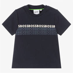 BOSS KIDS Baby boys short sleeve navy t-shirt