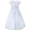 SARAH LOUISE Girls satin ceremonial dress in white