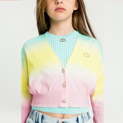 TWINSET Girls knitted cardigan multikolor with rhinestones buttons