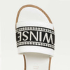 TWINSET Girls sandals optic white with black logo application