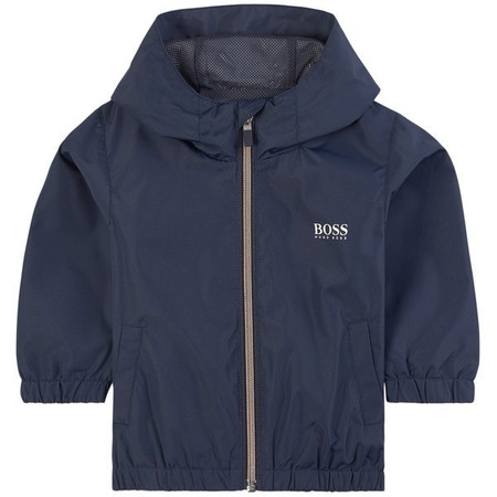 BOSS KIDS Boys Hooded Windbreaker in Navy