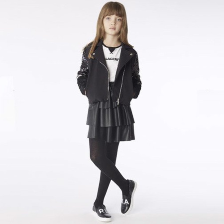 KARL LAGERFELD KIDS Spódnica czarna z falbanami