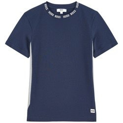 BOSS KIDS T-shirt chłopięcy granatowy