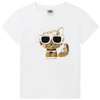 KARL LAGERFELD KIDS Girls White Choupette T-Shirt