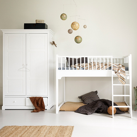 OLIVER FURNITURE Łóżko dziecięce na niskiej antresoli Seaside Classic Junior low loft bed 90x160 cm