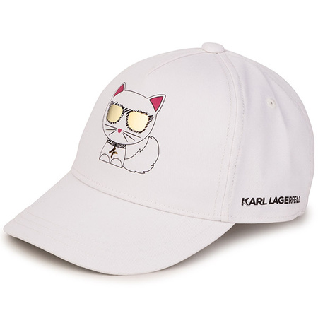 KARL LAGERFELD Kids Czapka z daszkiem dla dziewczynki biała